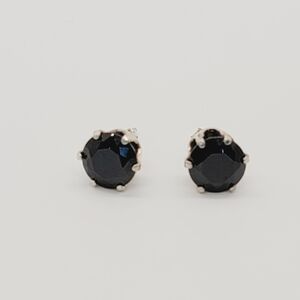 New Black Round Cut CZ Stud earrings